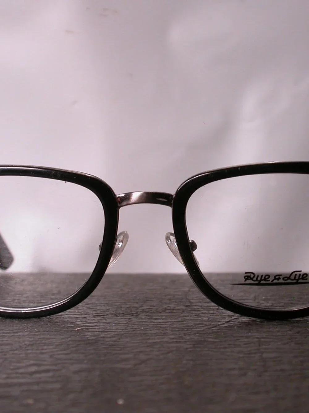 Rye & Lye Modern Black and Chrome Frames Eyeglasses Made in Italy